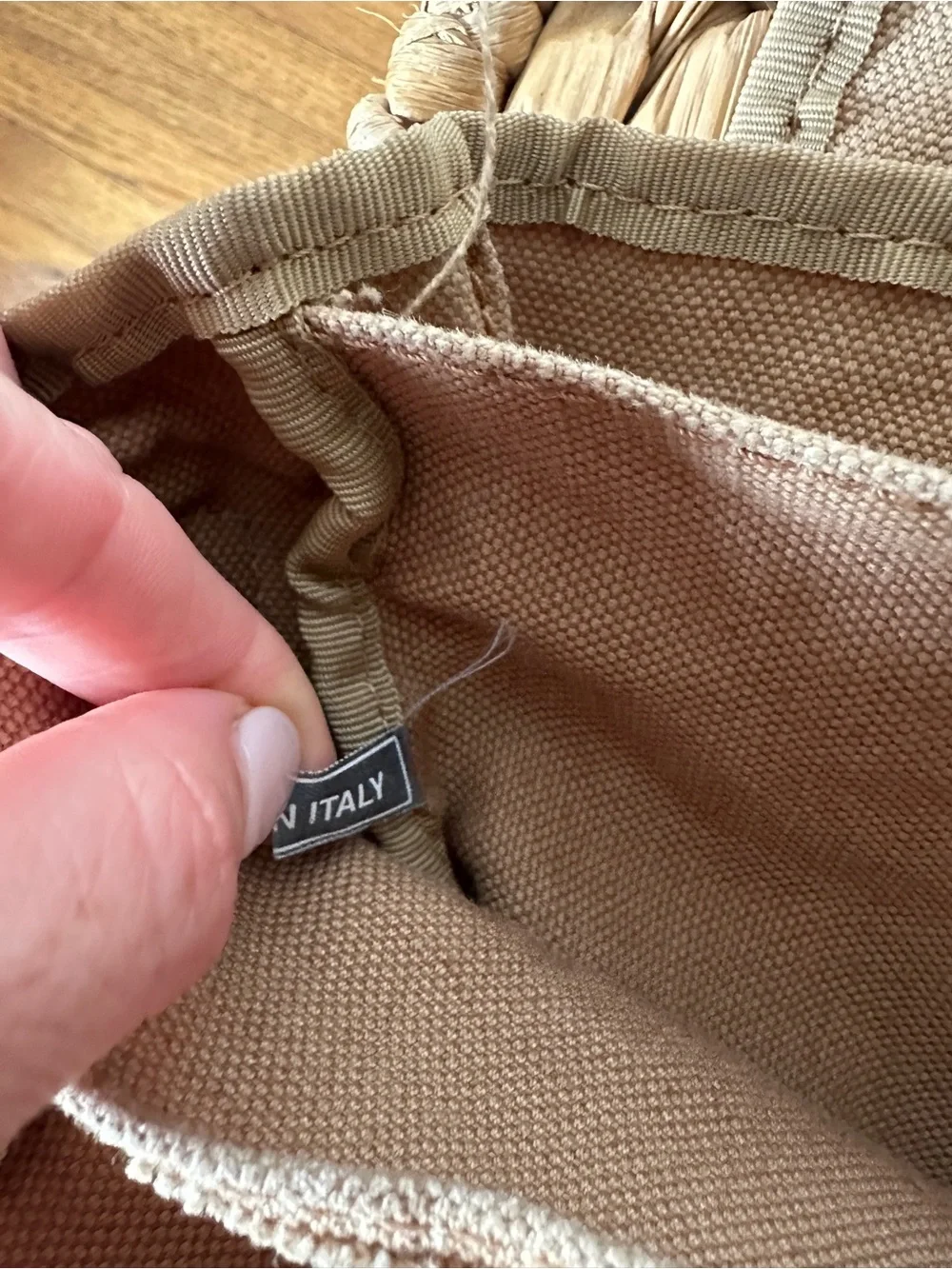 VINTAGE BURBERRY Tan Canvas Messenger Bag Crossbody Stripe Unisex Y2K
